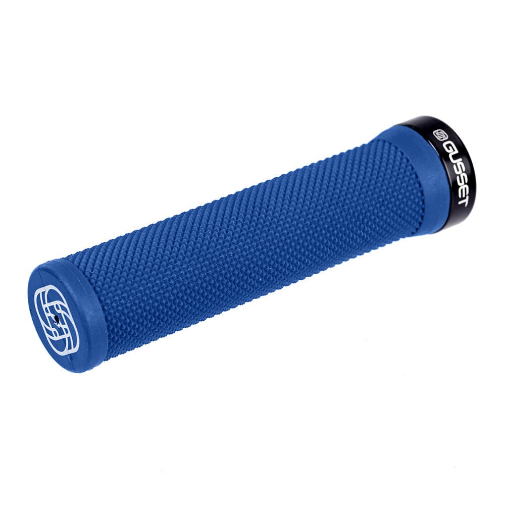 Gusset Grips Single File Lock-On Grips Blue 133mm