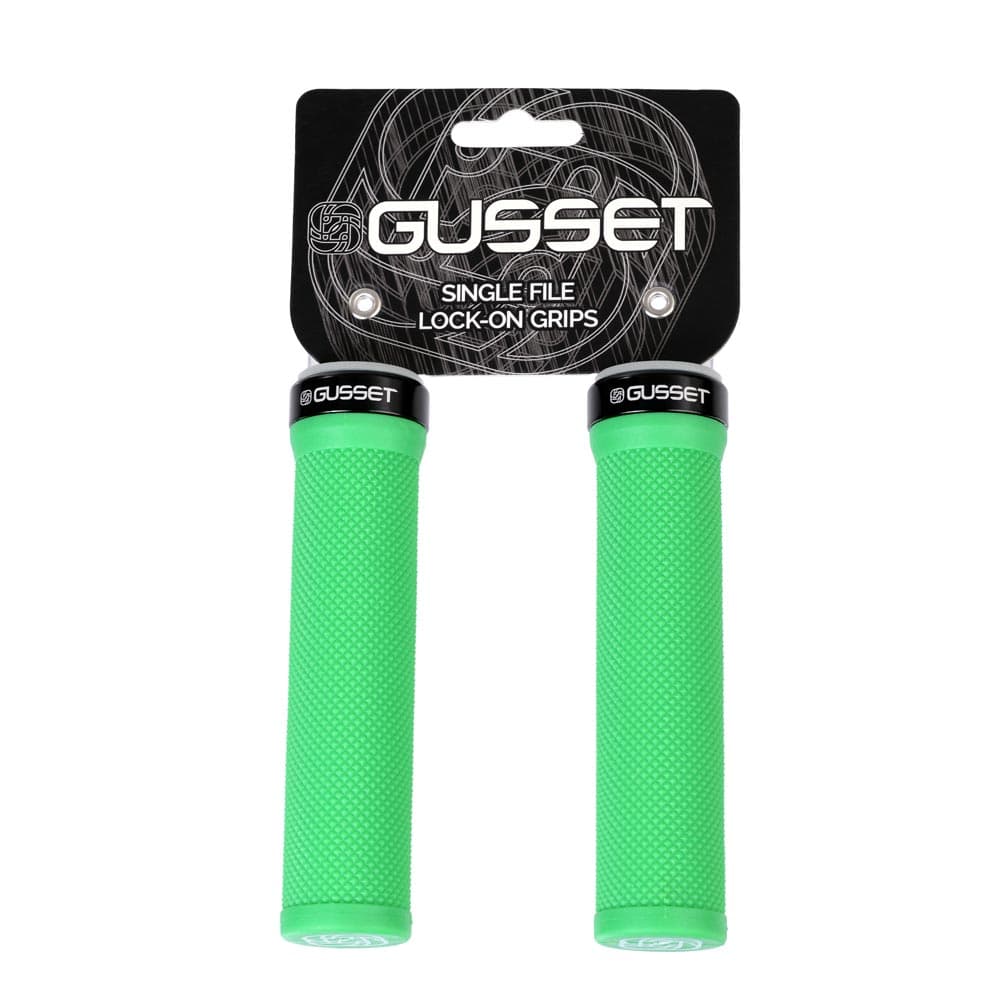 Gusset Grips Single File Lock-On Grips Blue 133mm
