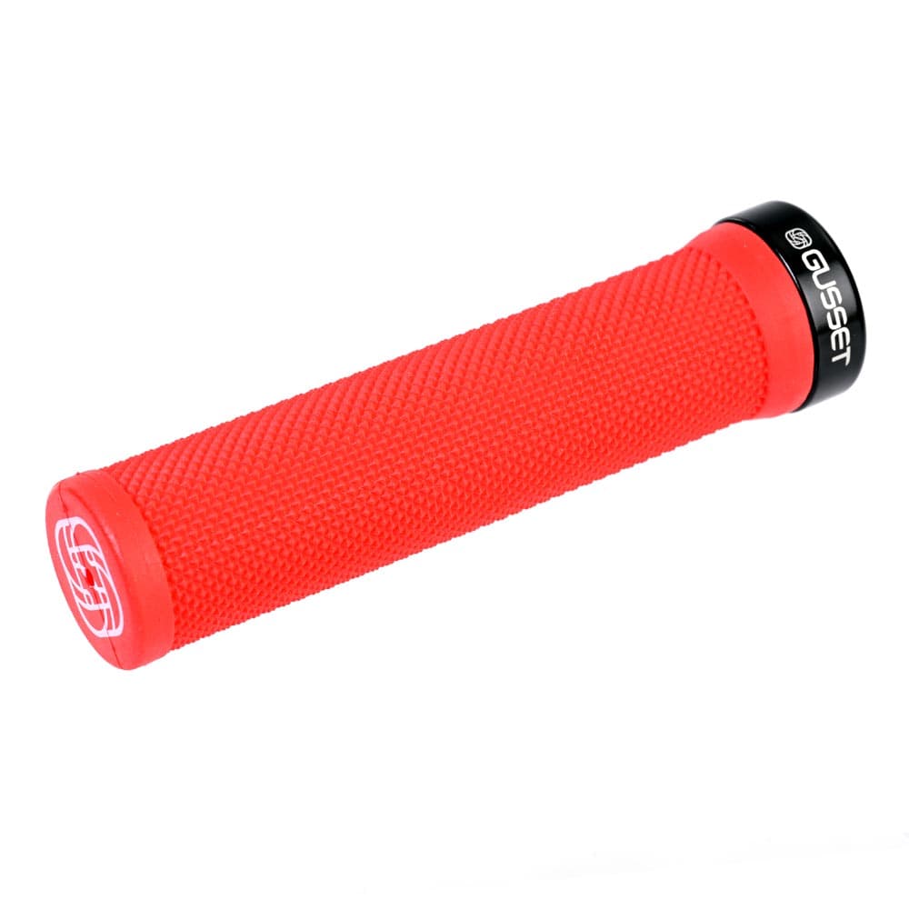 Gusset Grips Single File Lock-On Grips Red 133mm