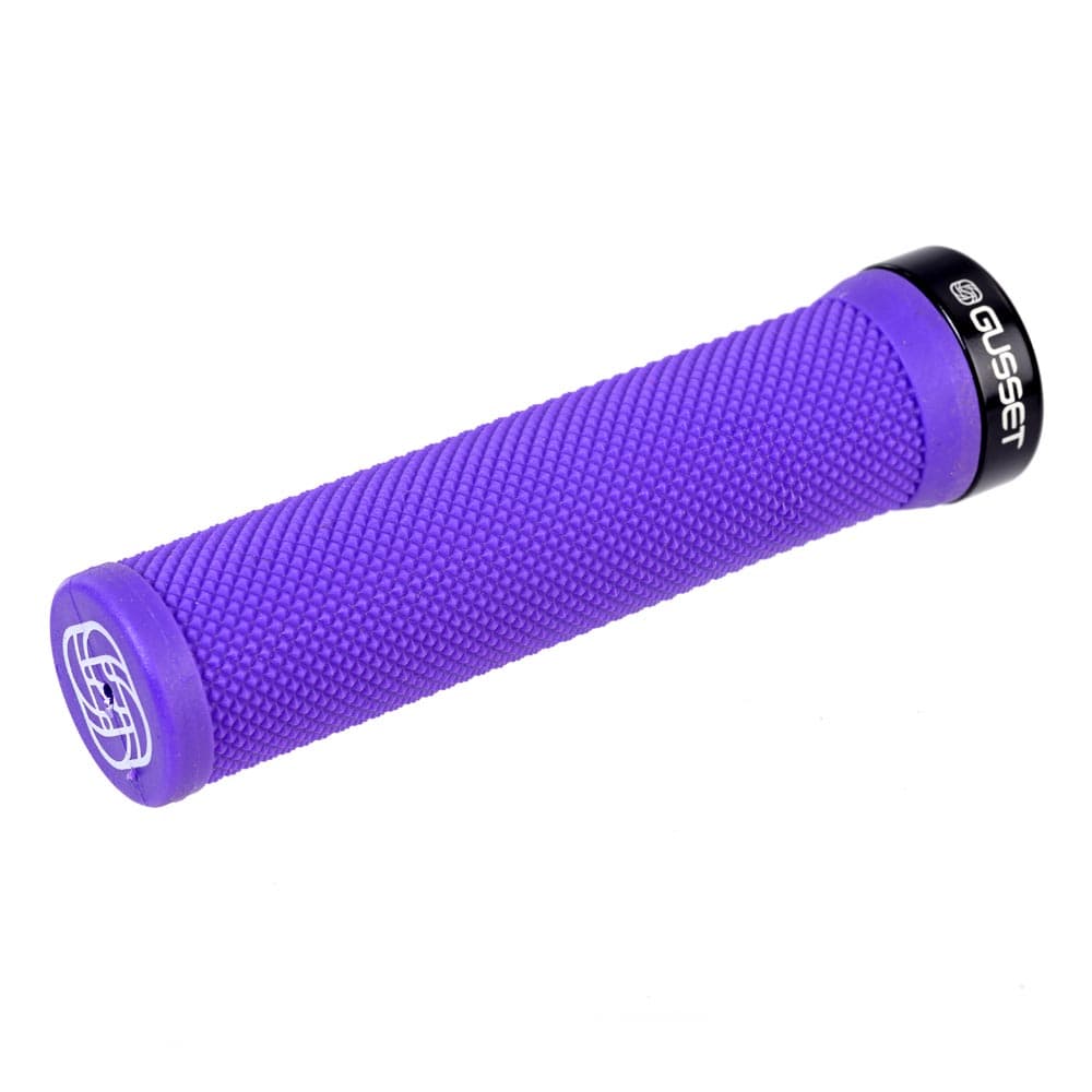 Gusset Grips Single File Lock-On Grips Purple 133mm