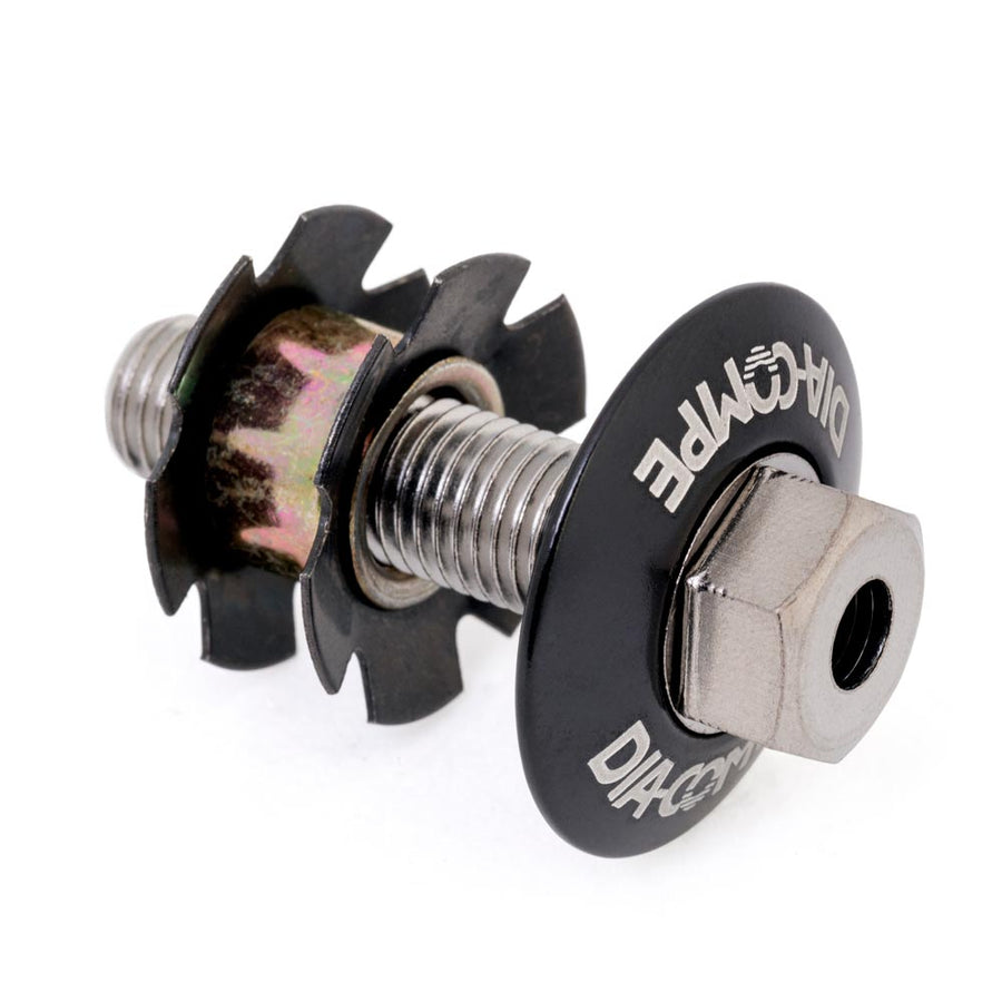 Dia-Compe Hollow Ahead Cap & Star Nut Set  Black 11/8"