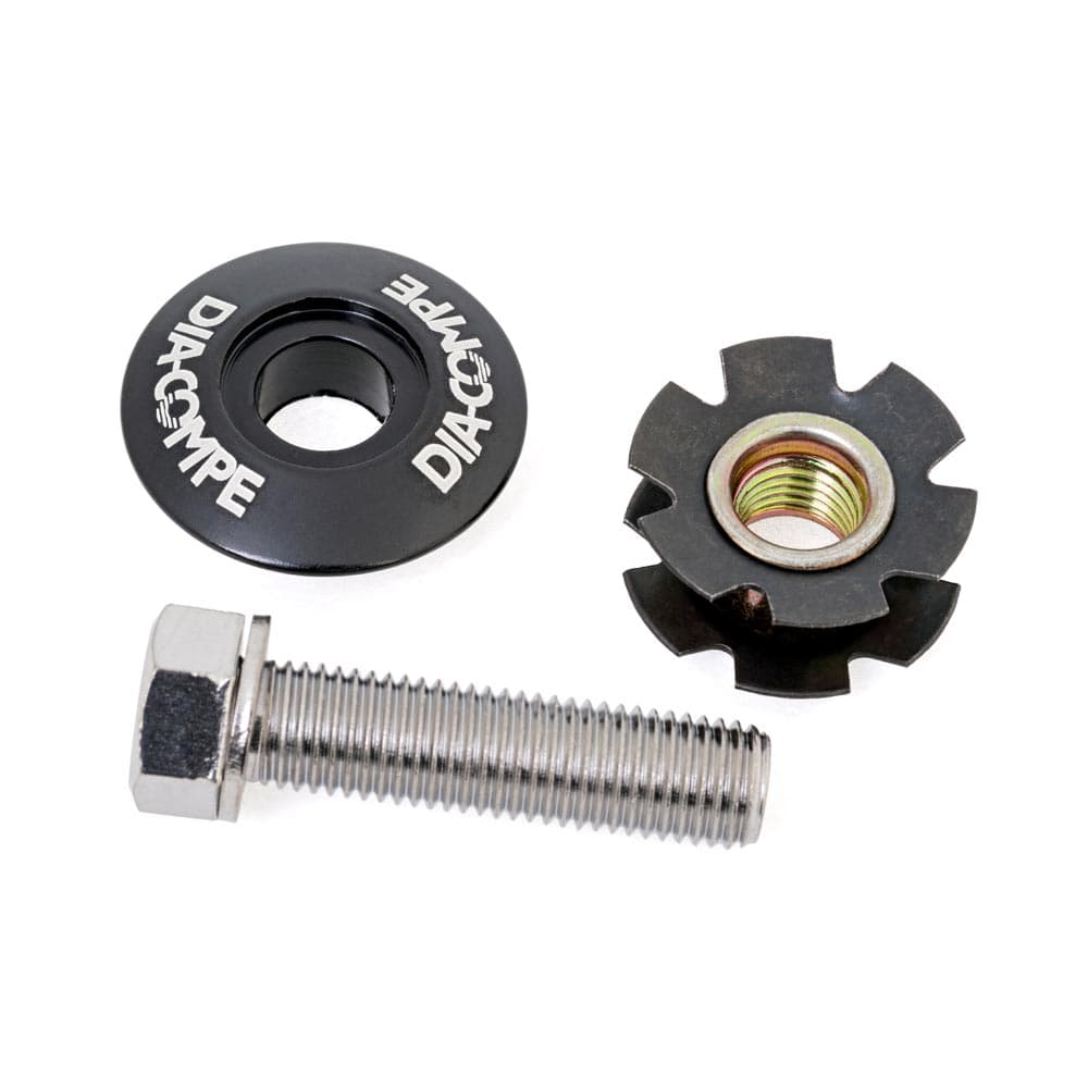 Dia-Compe Hollow Ahead Cap & Star Nut Set  Black 11/8"