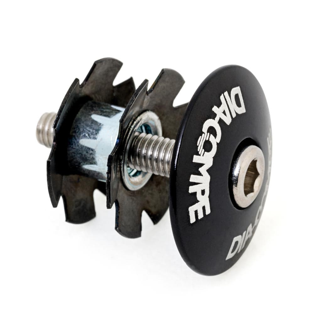Dia-Compe Alloy Ahead Cap & Star Nut Set Black 11/8"