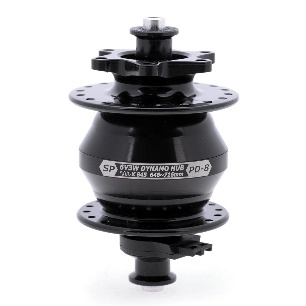 SP Dynamo PD8 - PL8 100mm disc brake dyno hub Black 32H