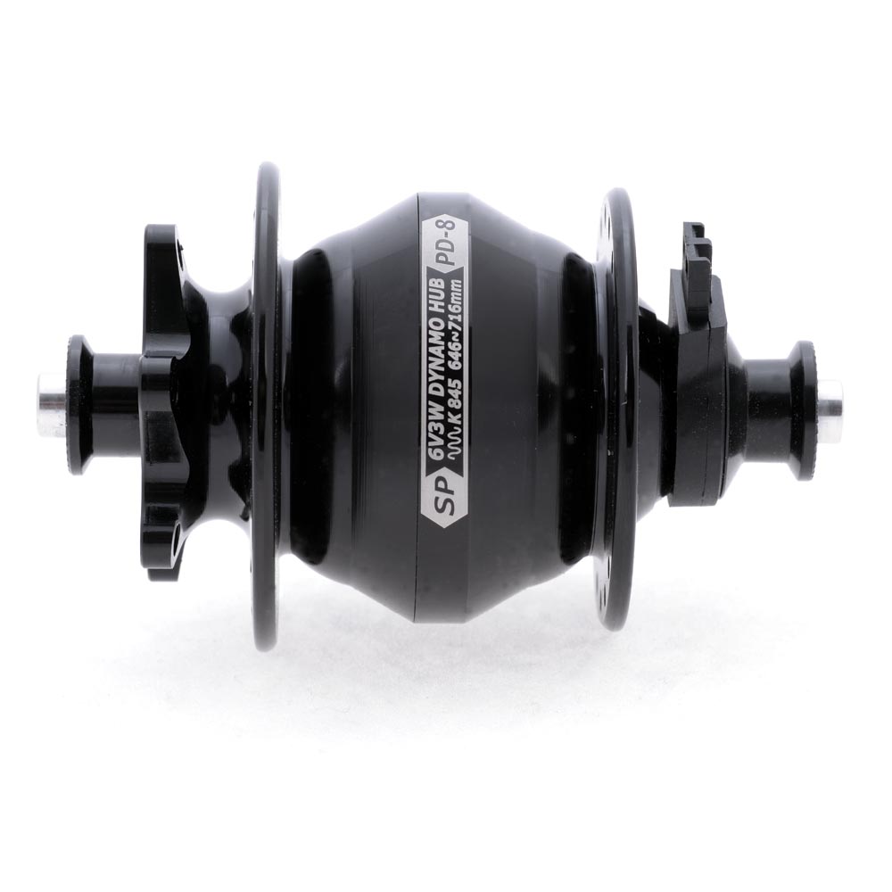 SP Dynamo PD8 - PL8 100mm disc brake dyno hub Black 32H