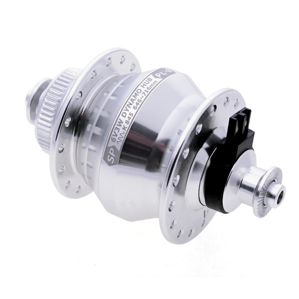 SP Dynamo PD8 - PL8 100mm disc brake dyno hub Silver 32H