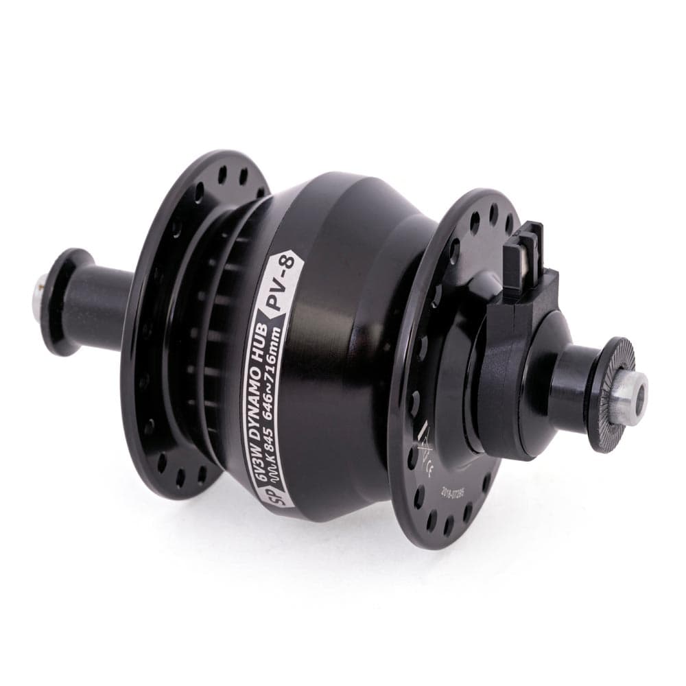 SP Dynamo PV8 100mm rim brake dyno hub Black 36H