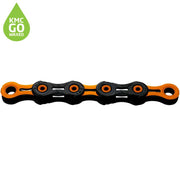 KMC X11 DLC Waxed Chain 118L - Black/Orange