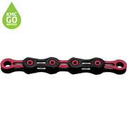KMC X11 DLC Waxed Chain 118L - Black/Pink