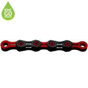 KMC X11 DLC Waxed Chain 118L - Black/Red