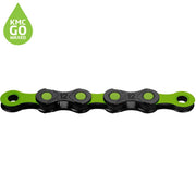 KMC X12 DLC Waxed Chain 126L - Black / Green