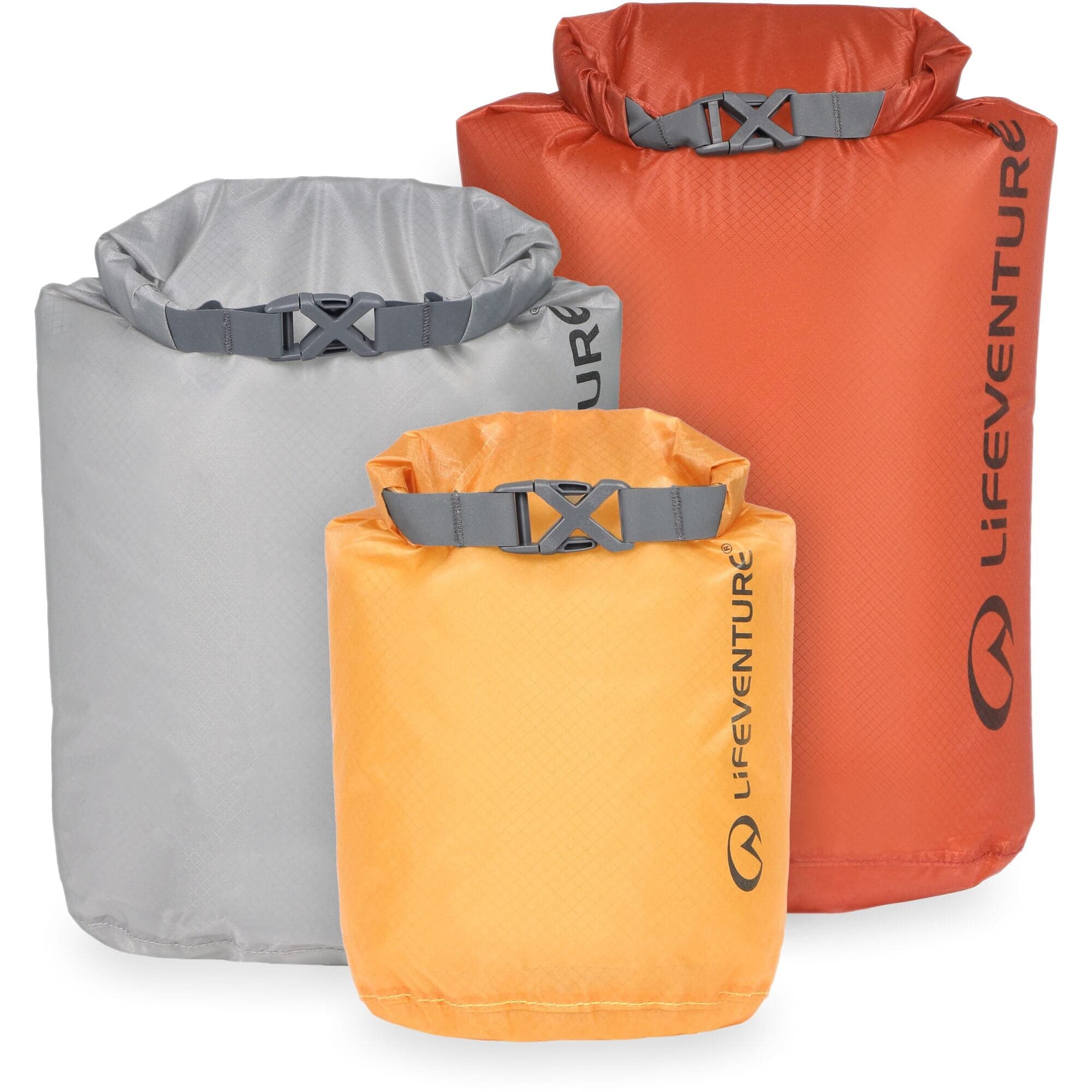 Lifeventure Ultralight DryBag Multipack (1L; 2L; 5L); Earth Tones