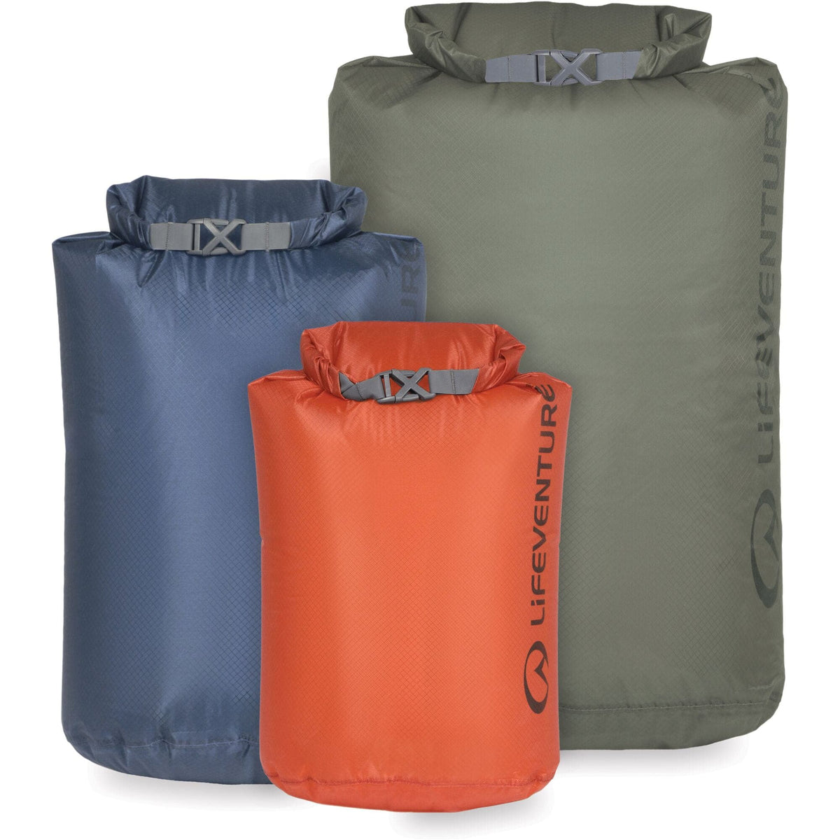 Lifeventure Ultralight DryBag Multipack (5L; 10L; 25L); Earth Tones