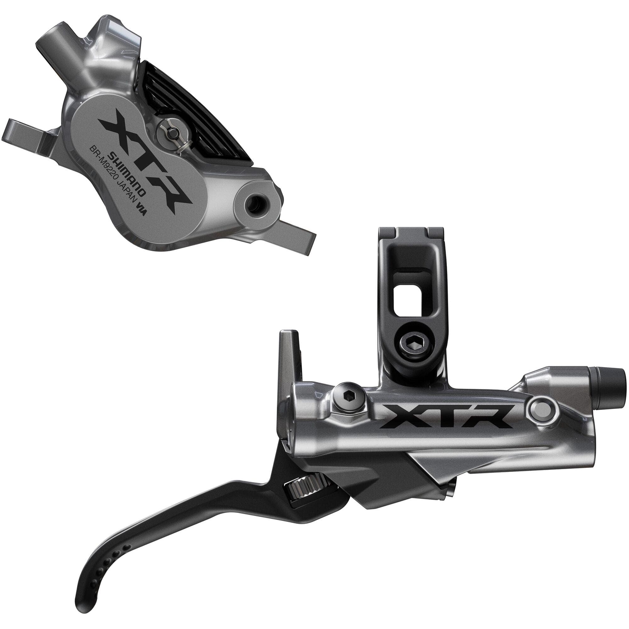 Shimano-XTR-BR-M9220/BL-M9220-XTR-4-pot-bled-brake-lever/post-mount-calliper,-front-right