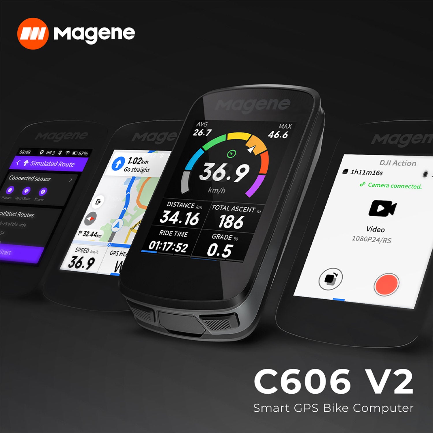 Magene C606 V2 Smart GPS Bike Computer -  -