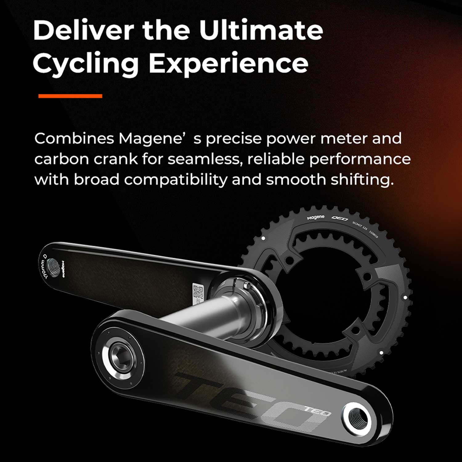 Magene TEO P515 Carbon Power Meter Chainset - 167.5mm - Black Folding