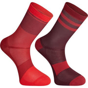 Madison Sportive Mid Sock Twin Pack; chilli red and burgundy - small; EU36-39