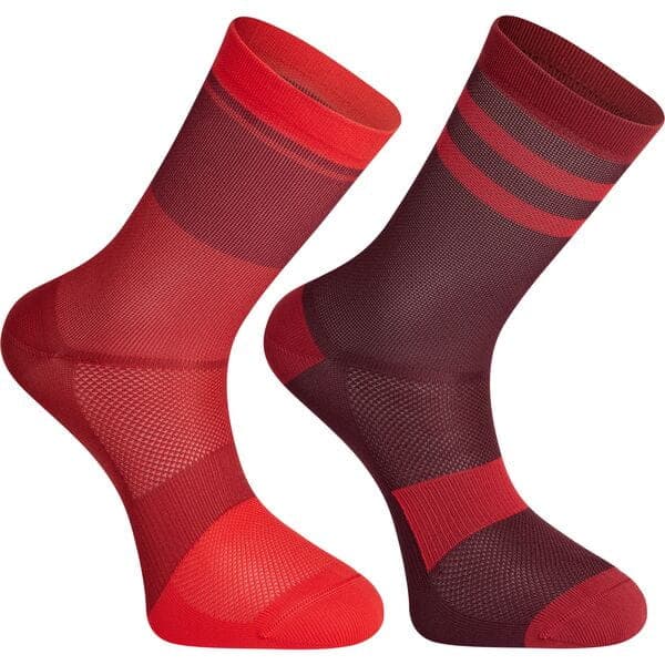Madison Sportive Mid Sock Twin Pack; chilli red and burgundy - small; EU36-39