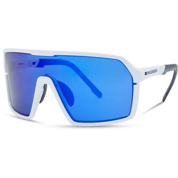 Madison Eyewear Crypto Sunglasses - 3 pack - gloss white / blue mirror / amber and clear lens