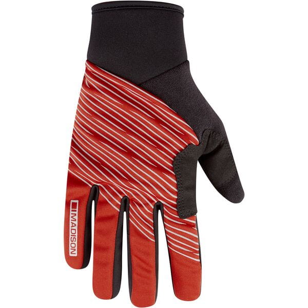 Madison Stellar Reflective Windproof Thermal Gloves; lava red - x-large