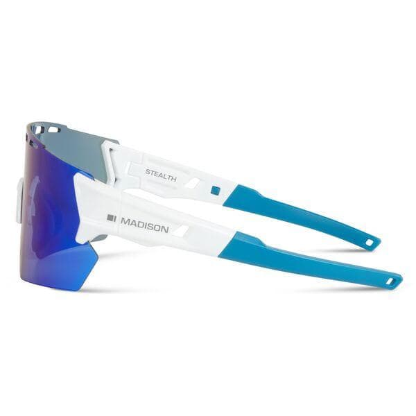 Madison Eyewear Stealth Gloss White Sunglasses - Blue Mirror Lens