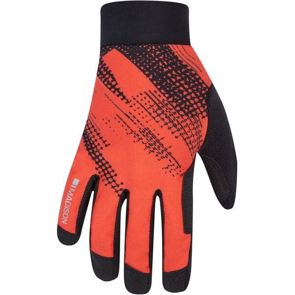 Madison Flux Waterproof Trail Gloves; magma red perforated bolts - xx-large