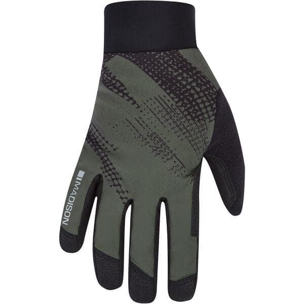 Madison Flux Waterproof Trail Gloves; midnight green perforated bolts - medium