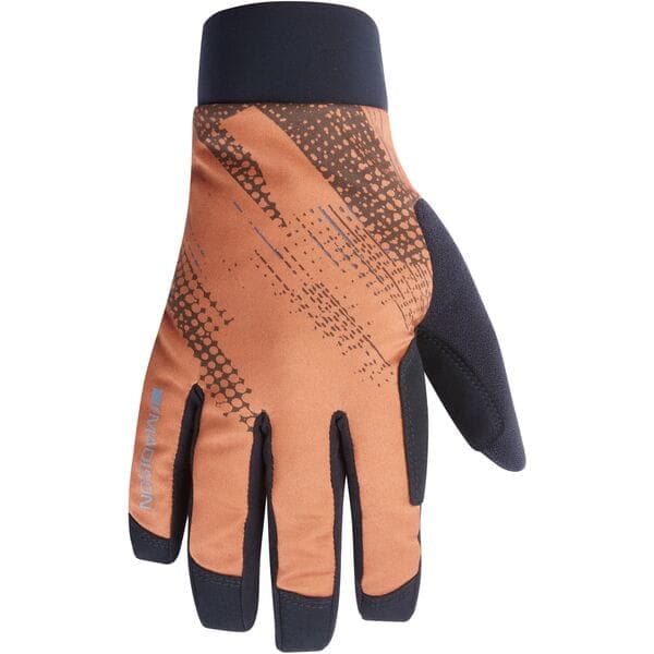 Madison Flux Waterproof Trail Gloves; rust orange perforated bolts - xx-large
