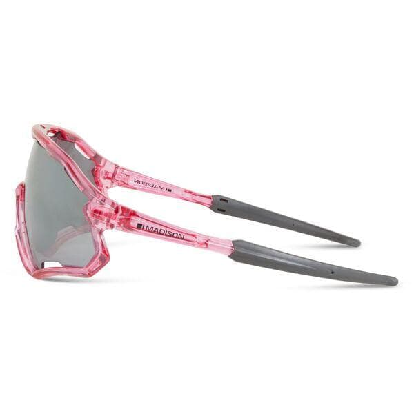 Madison Eyewear Code Breaker Crystal Gloss Pink Sunglasses-3 Lens Pack-Silver Mirror/Amber/Clear