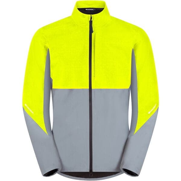 Madison Stellar Ultra Reflective Men's Waterproof Jacket; silver/hi-viz yellow - medium