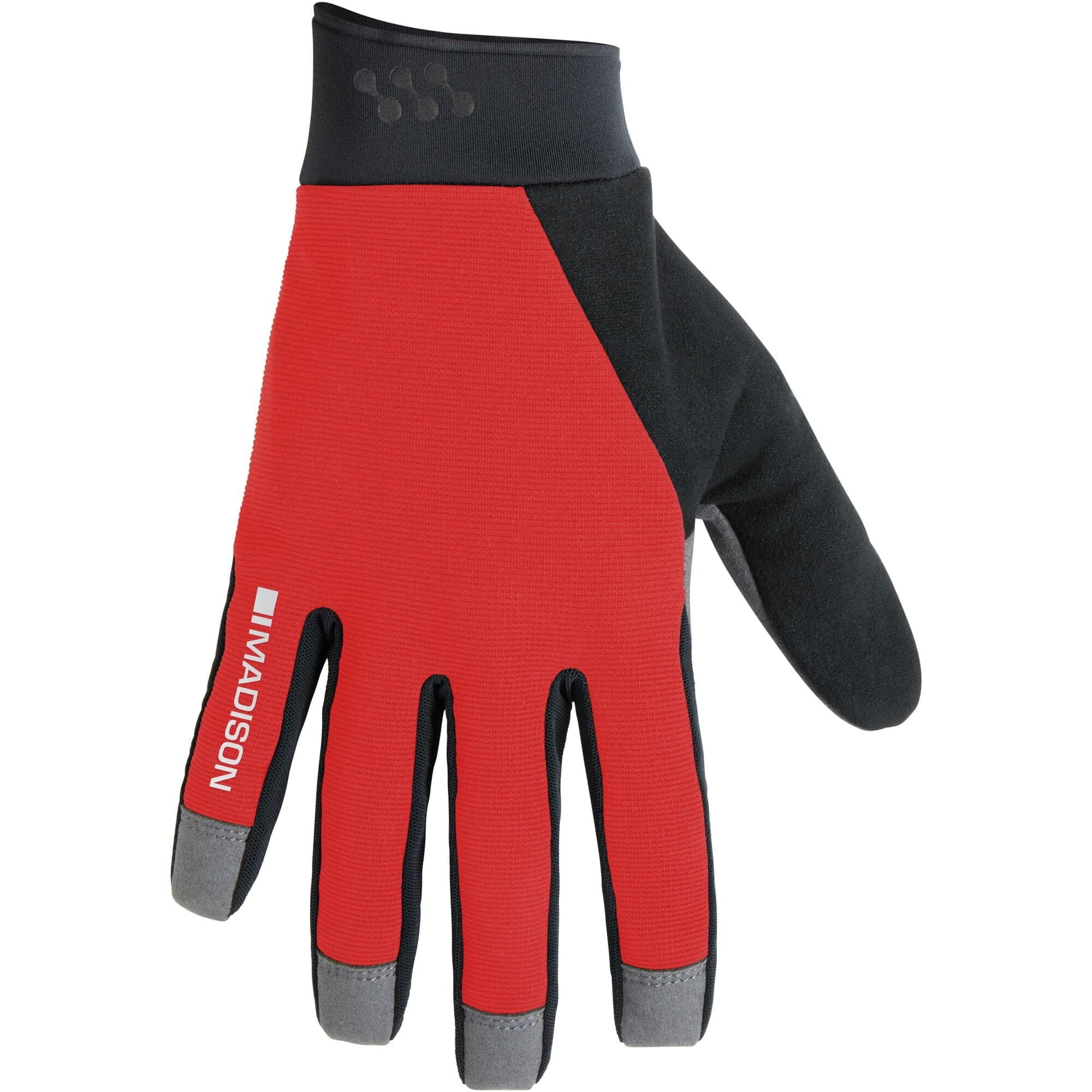 Madison Freewheel Gel Pad Trail Gloves; true red - large