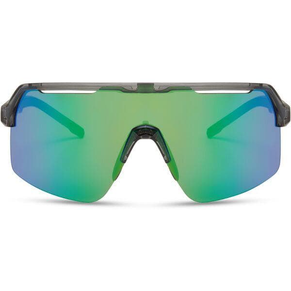 Madison Eyewear Crypto Air Crystal Smoke Sunglasses - Green Mirror Lens
