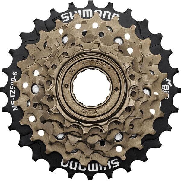 Shimano Tourney / TY MF-TZ500 6-speed multiple freewheel; 14-28 tooth