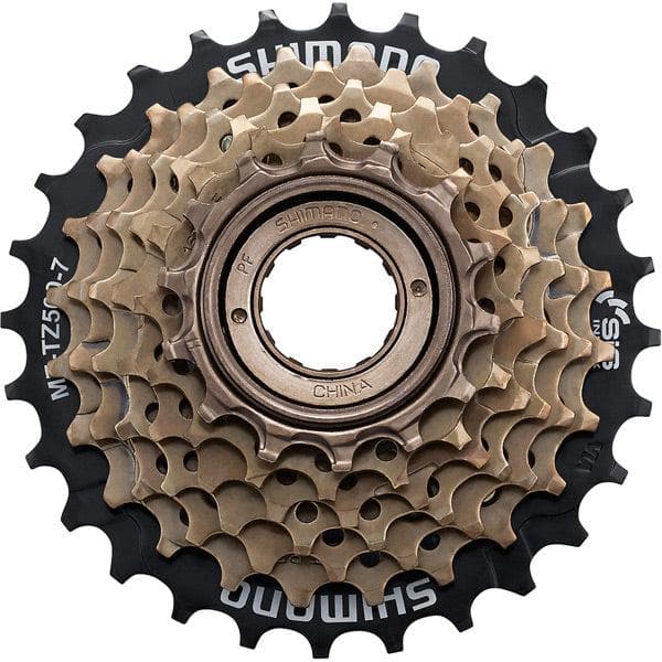 Shimano Tourney / TY MF-TZ500 7-speed multiple freewheel; 14-28 tooth