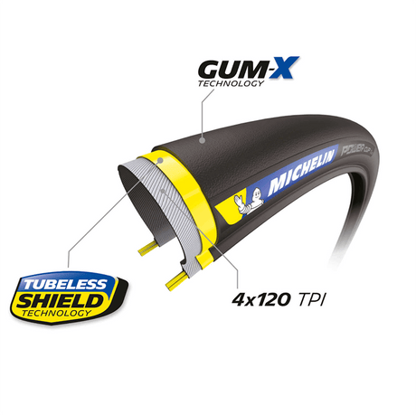 Michelin Power Cup Classic Tubeless Ready Tyre - 700x28C - Tan Walled