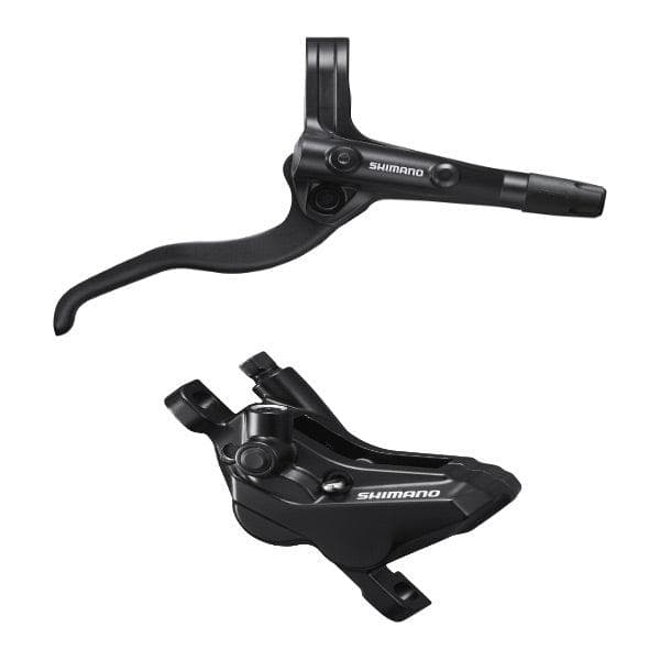 Load image into Gallery viewer, Shimano Non-Series MTB BR-MT420 / BL-MT401 bled brake lever/post mount calliper; black; rear left
