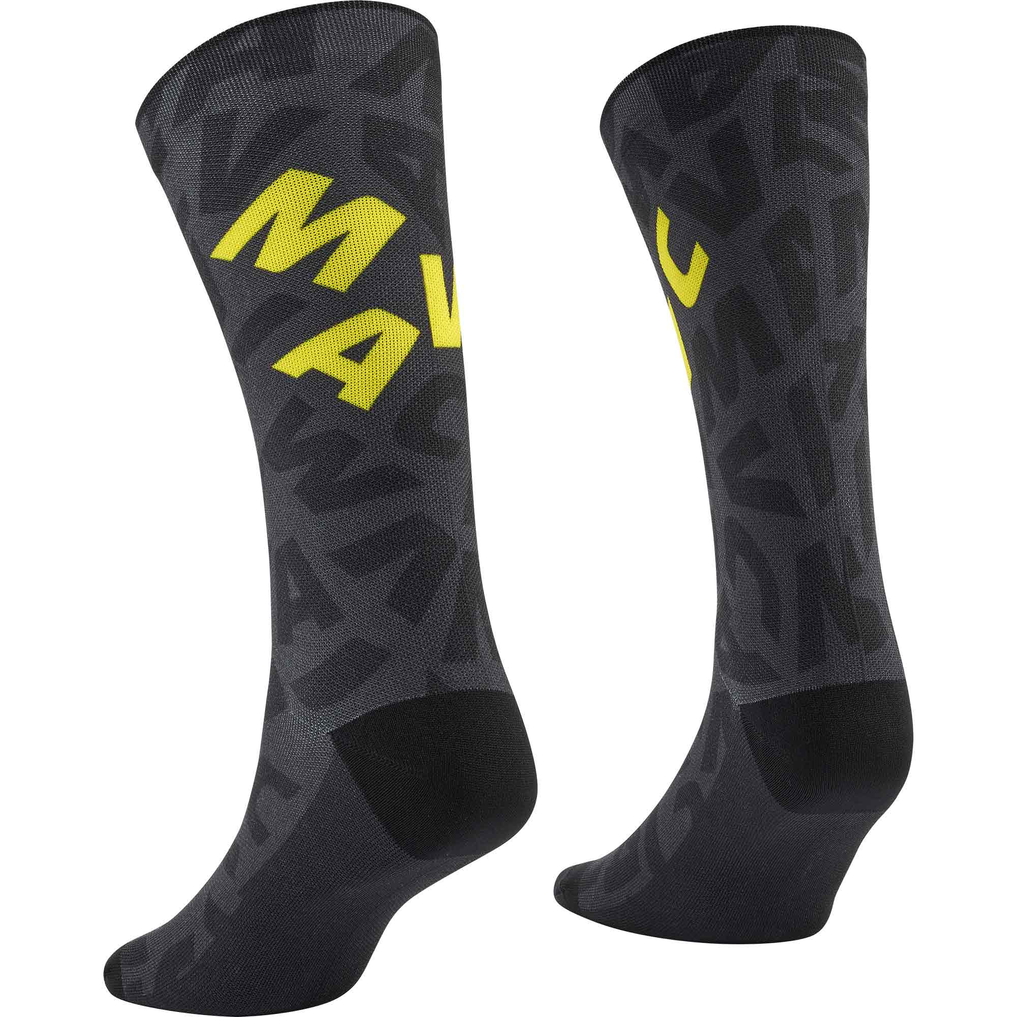 Mavic Aksium Graphic Sock Black Yellow 39-42