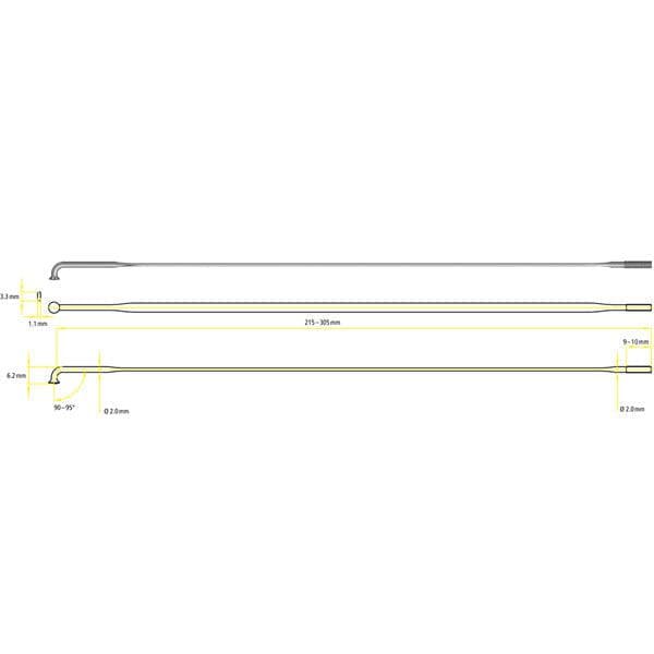 DT Swiss New Aero Straight Pull Spokes 14 g = 2 mm box 20; black; 288 mm