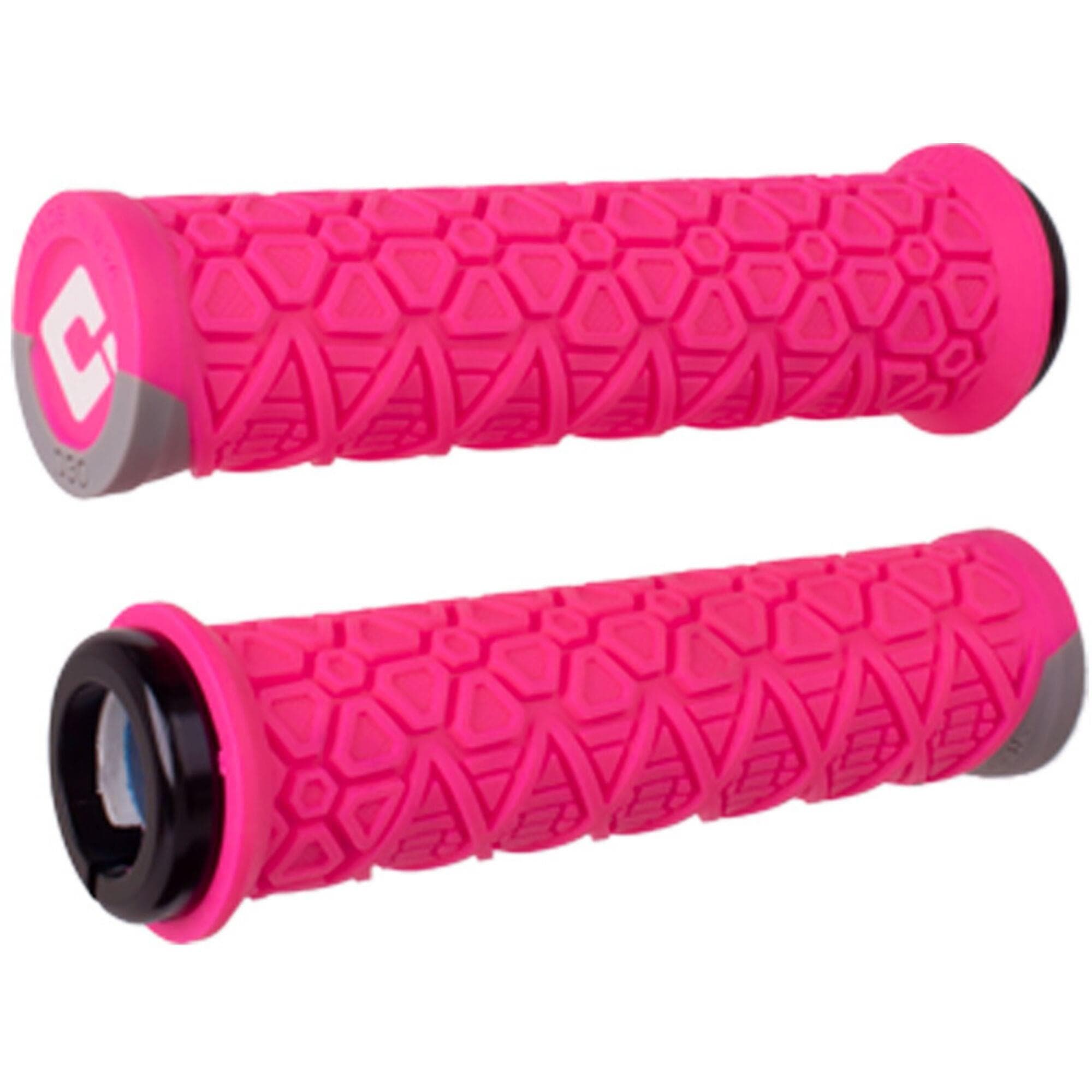 ODI-Vanquish-MTB-Lock-On-Grips-135mm---Pink/Grey---featuring-D30