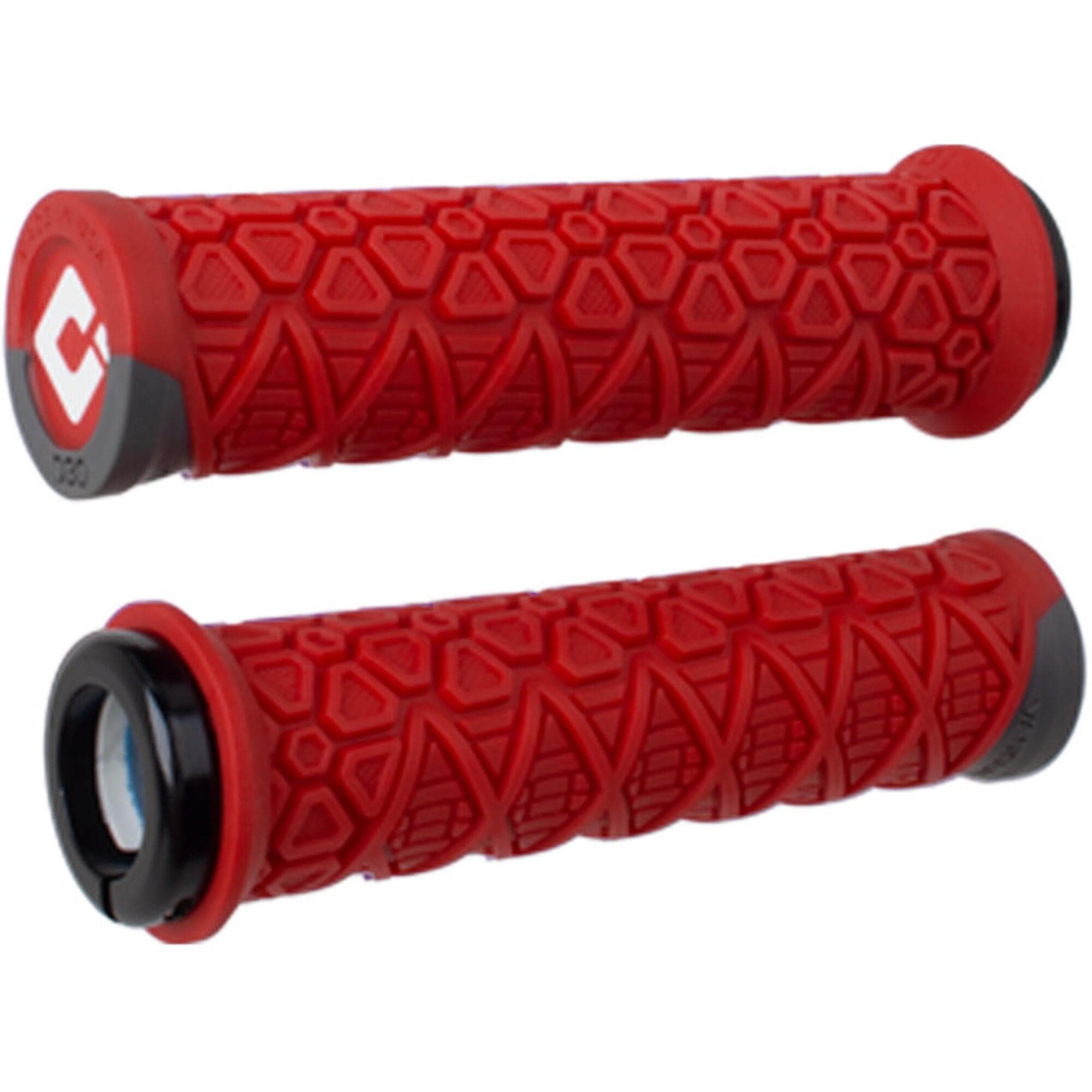 ODI-Vanquish-MTB-Lock-On-Grips-135mm---Red/Graphite---featuring-D30