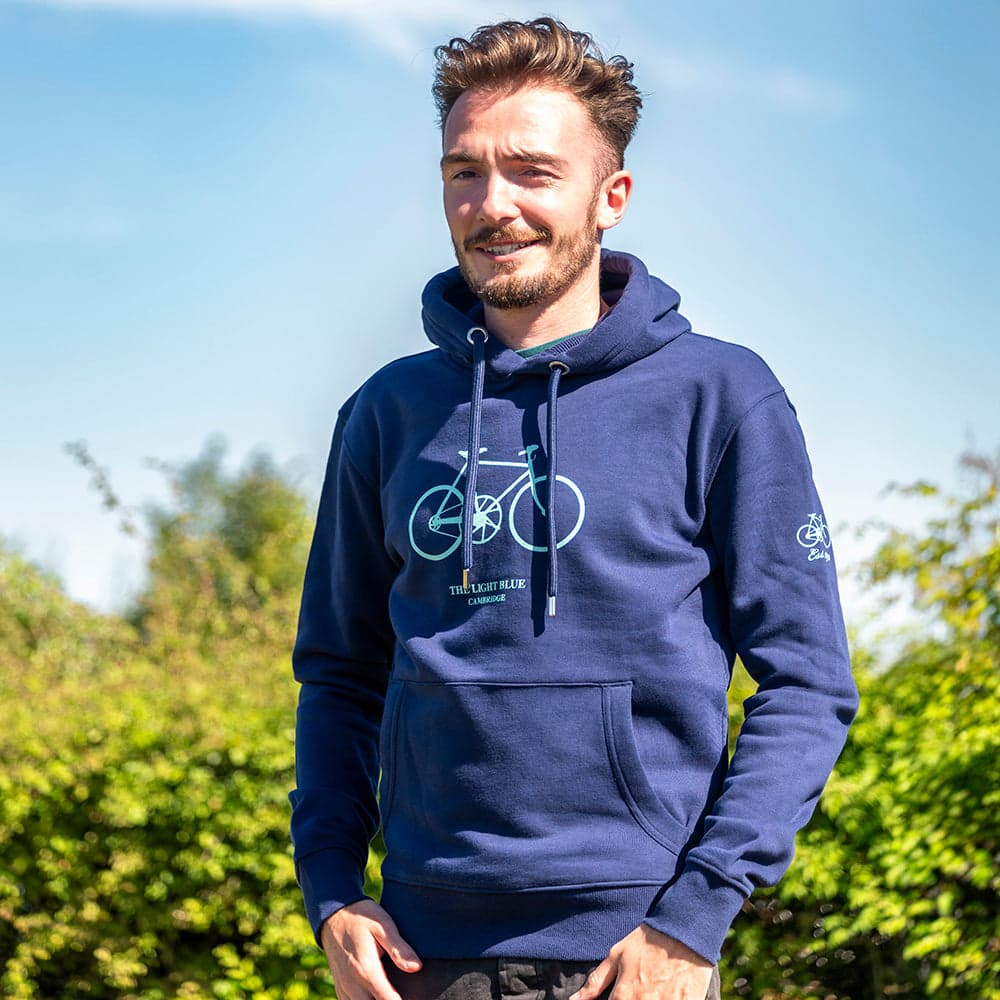 Light Blue Sport Old Bike Hoodie Navy Md