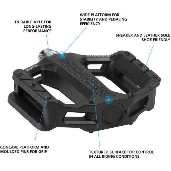 Shimano Pedals PD-EF202 MTB flat pedals; black