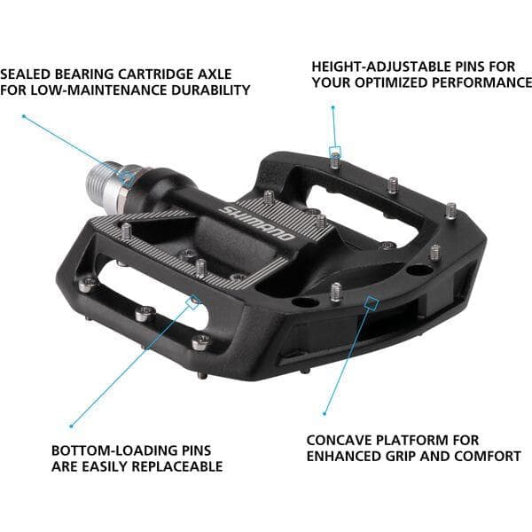 Shimano Pedals PD-GR500 MTB flat pedals; black