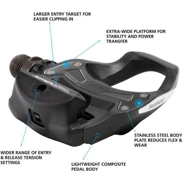 Shimano Pedals PD-R550 SPD SL Road pedals; resin composite; black