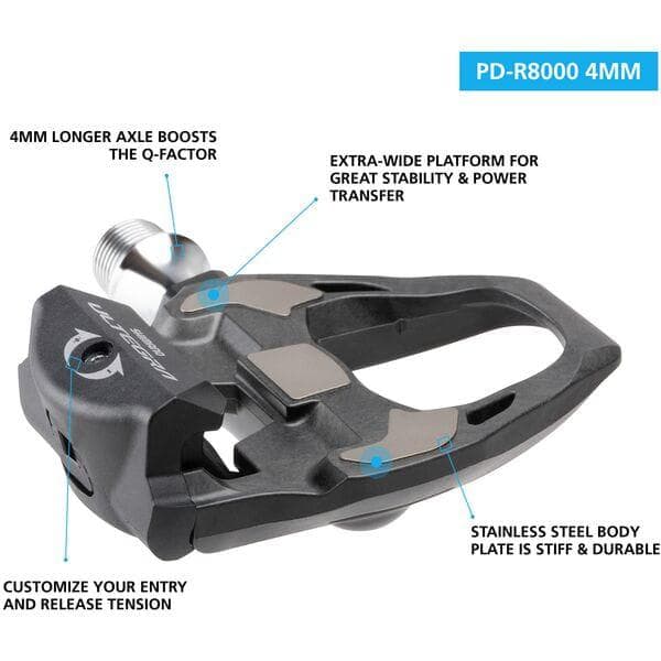 Shimano Pedals PD-R8000 Ultegra SPD-SL Road pedals; carbon; 4 mm longer axle