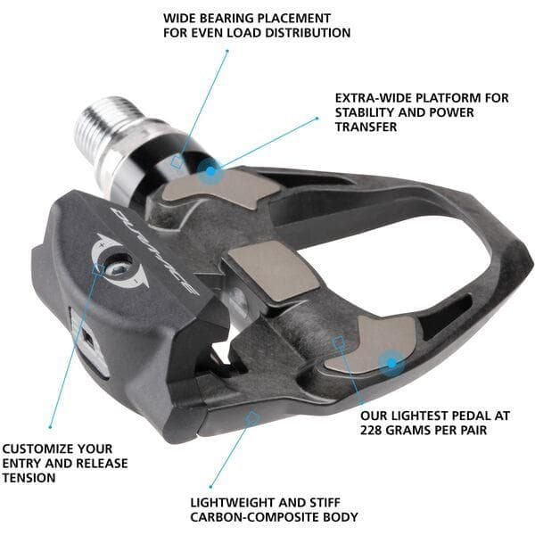 Shimano Pedals PD-R9100 Dura-Ace carbon SPD SL Road pedals