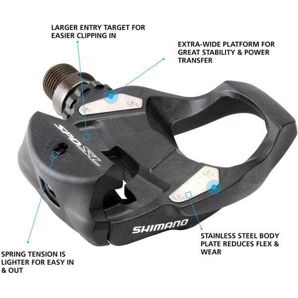 Shimano Pedals PD-RS500 SPD-SL Pedals (Pair) - Black