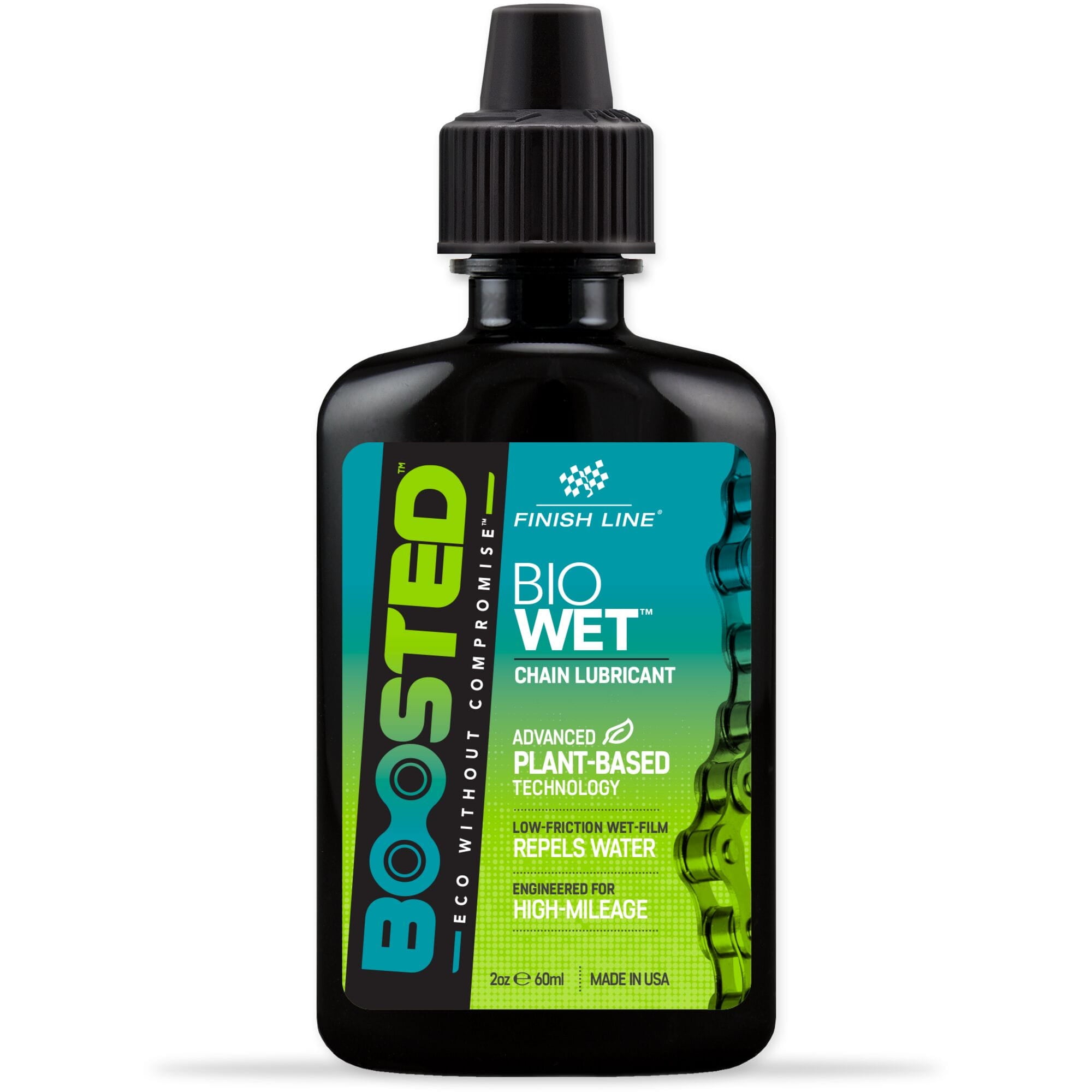 Finish Line BOOSTED? - Bio Wet Chain Lubricant - Plant-Based - 2oz/60ml - Box of 12