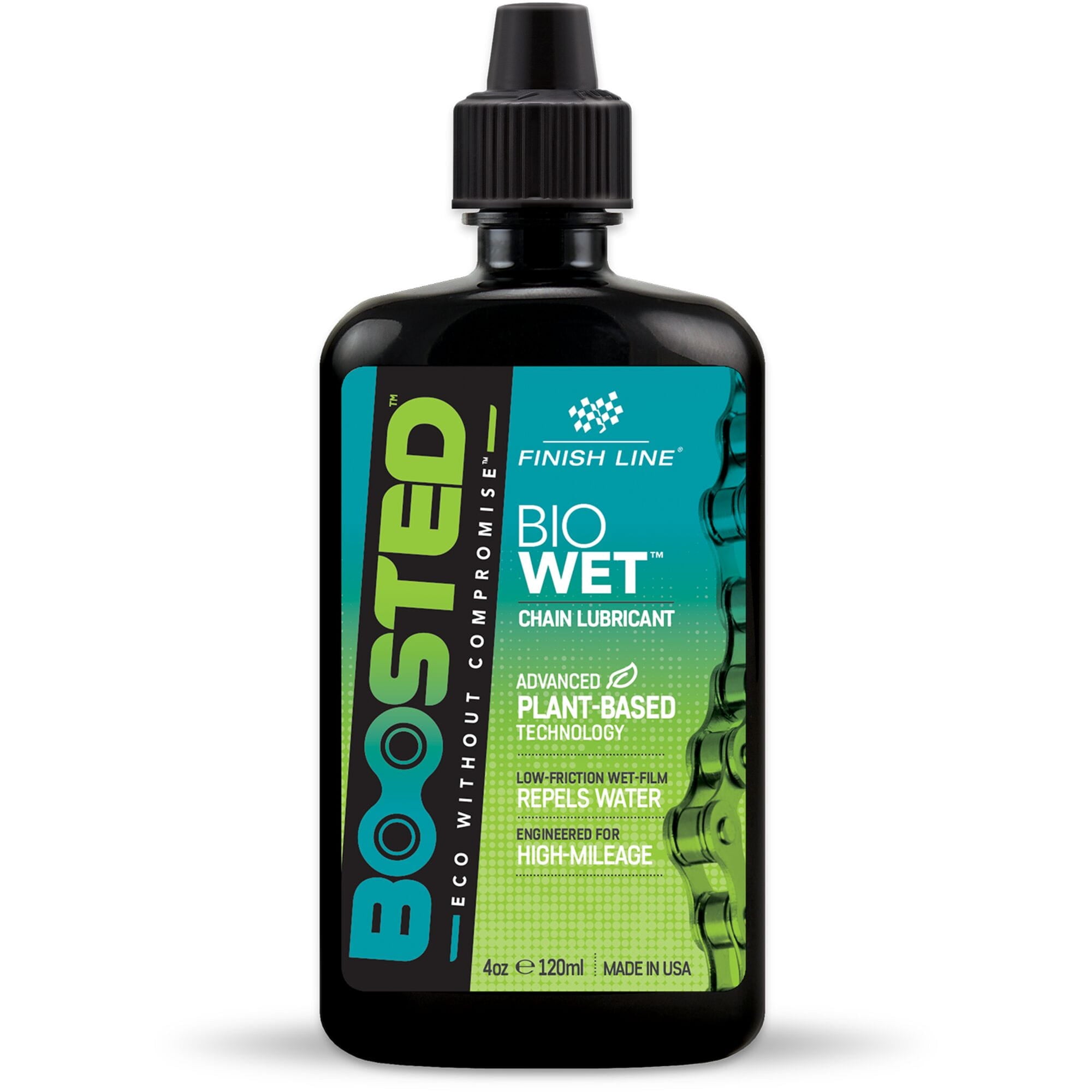 Finish Line BOOSTED? - Bio Wet Chain Lubricant - Plant-Based - 4oz/120ml - Box of 12