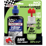 Finish Line No Drip Chain Lube Kit - 1-Step / No Drip Chain Luber - Box of 6